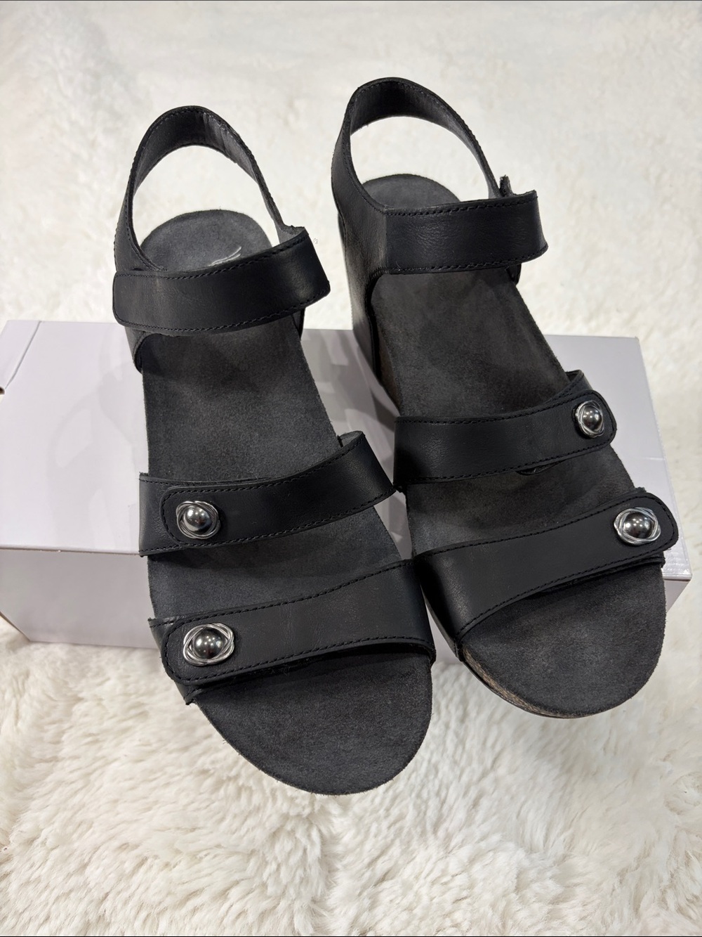 Dansko Black Triple-Strap Slingback Sandals - Picture 4 of 16